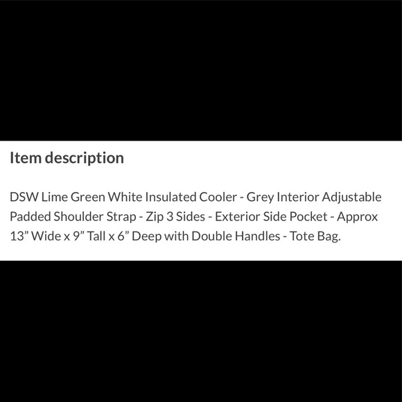 New Lime Green Insulated Cooler w/Grey Inside - Picture 4 of 4